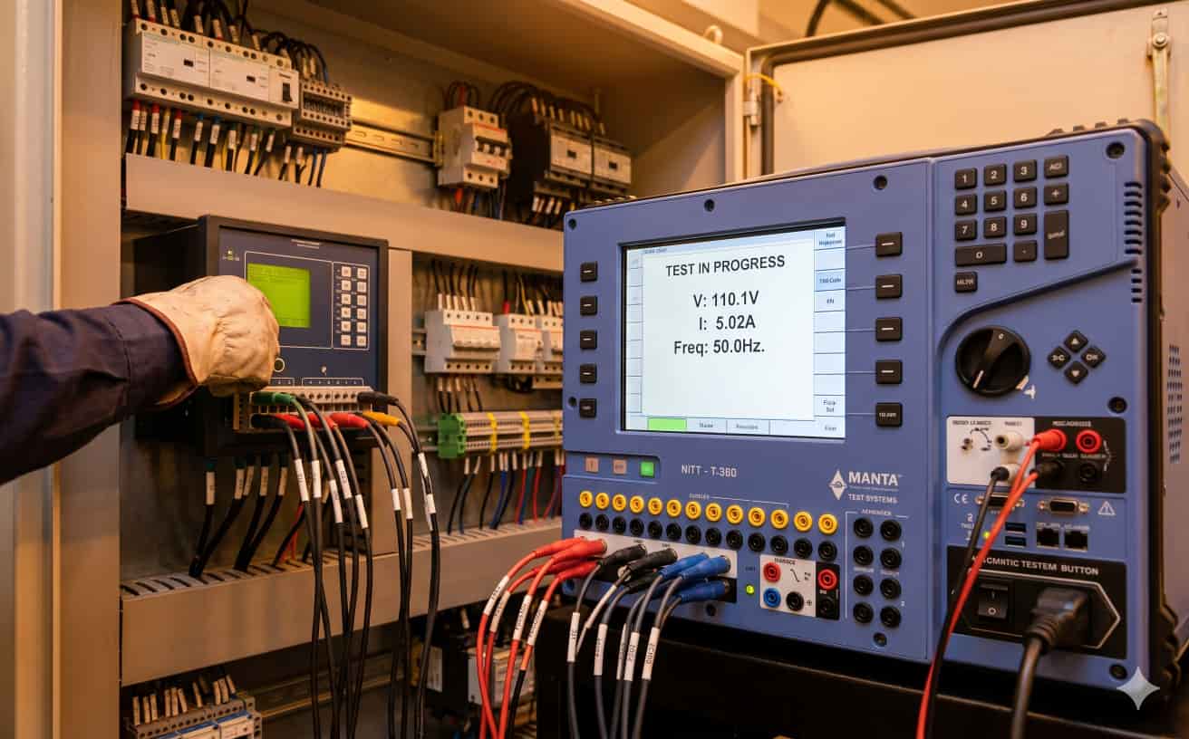 Verifica strumentale SPI con cassetta prova relè su impianto di produzione
