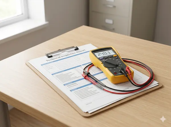 Registro delle manutenzioni elettriche con strumento di misura